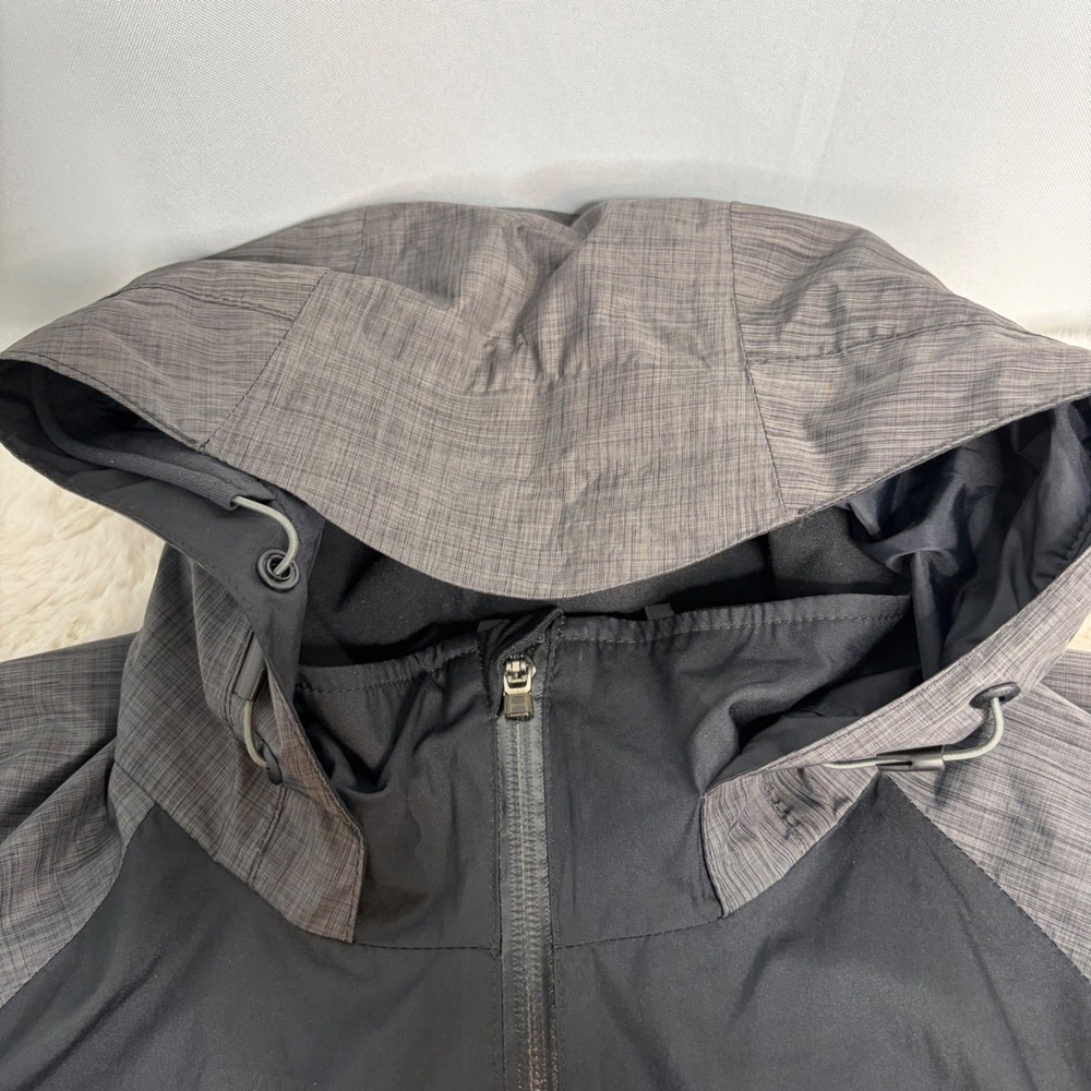 Columbia Omni-Tech Hooded Waterproof Jacket Black Grey Mens Large Utility Tech - Picture 10 of 16